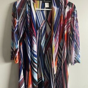 Colorful Striped Open Cardigan